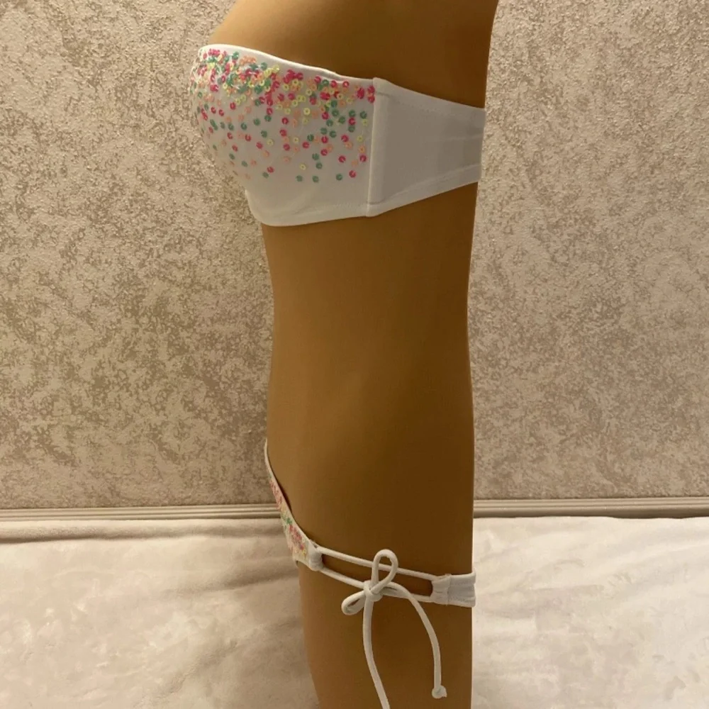 Victoria's Secret Bikini White With Confetti Sequins